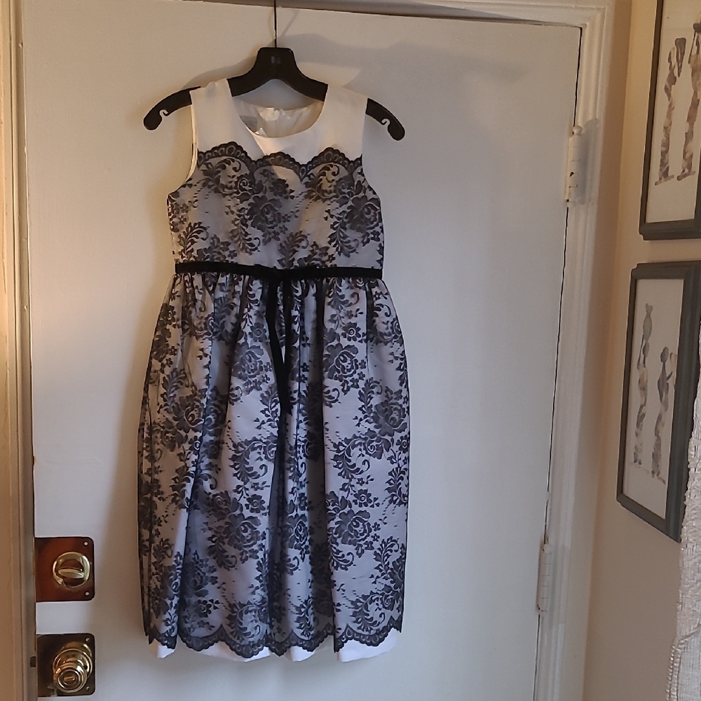 Marmellata Black and White Formal Girls Dress